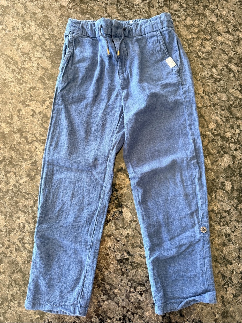 3/$15 H&M Blue Linen Blend Convertible Adjustable Pants Size 6X Lightweight